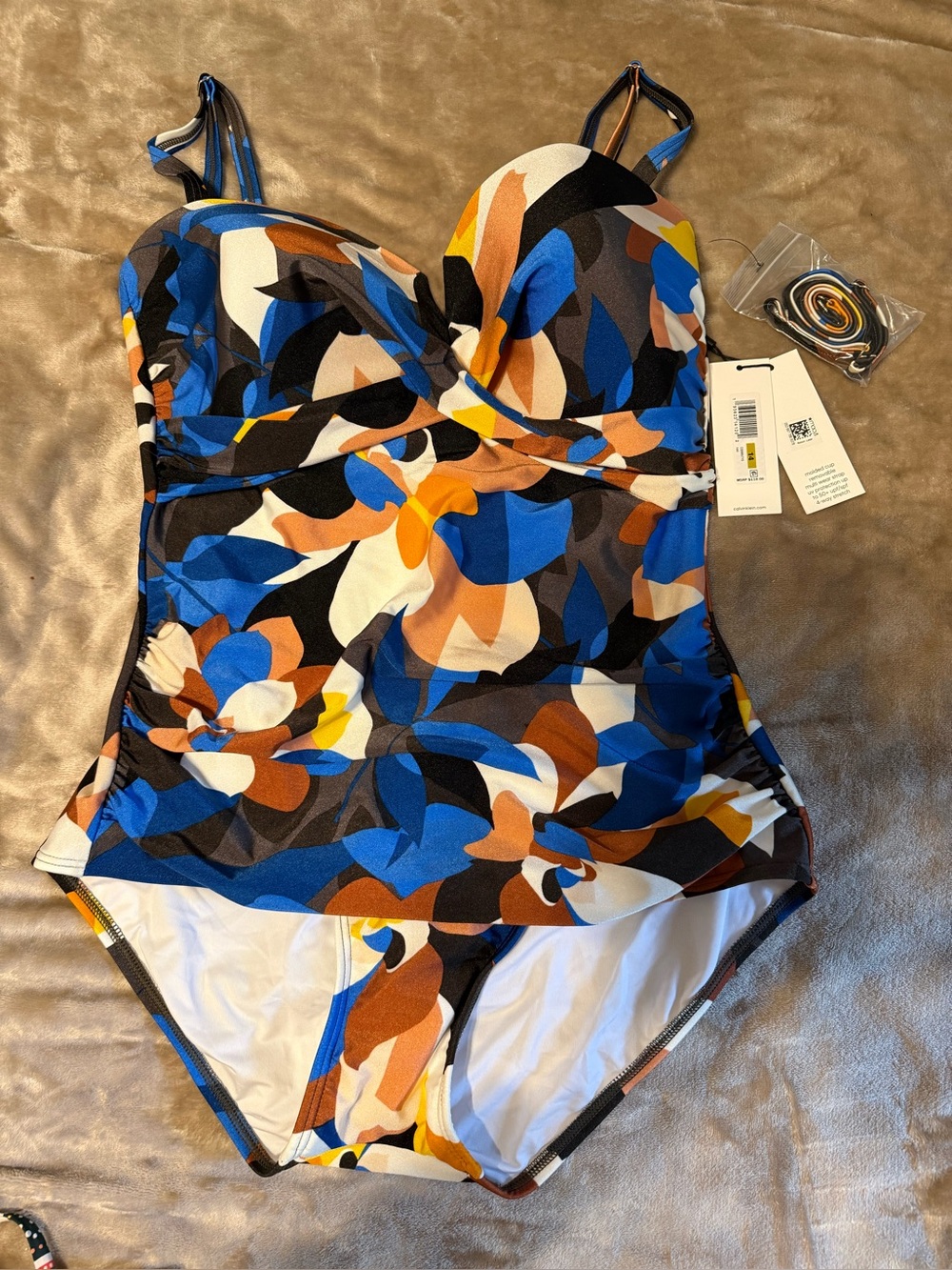 NWT Calvin Klein multi-color one piece swimsuit